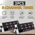2X Restaurant Cooking Timer 8 Channels Commercial Digital Alarm Reminder Clock