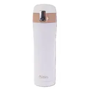 Oasis Stainless Steel Flip-Top Vacuum Flask Drink Travel Bottle 450ml - White