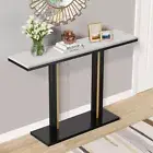 White Marble Hallway Table Console Table Entryway Table Mini Bar Table Black Leg