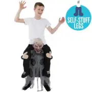 Kids Zombie Piggyback Costume 6-12 yrs Scary Undead Halloween Ride On Piggy Back