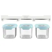 3pc Joseph Joseph CupboardStore Shelf Storage Food Container Set Light Opal Blue