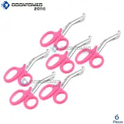 6 Pink Emt Paramedic Bandage Shears Ems Scissors 7.25"