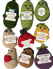 Positive Potato Emotional Support Pickle Variety Pack Stand 9 Pieces - Handmade!