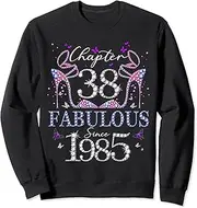 [X.Style] Womens Chapter 38 Fabulous Since 1985 38th Birthday Queen Sweatshirt ds2312 Sweater (2XL) Black