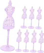 GLSTOY 8pcs Doll Hanger Doll Mannequin Dress Form Doll Rack Doll Support Stand Mini Clothes Model Doll Gown Display Tailor Mannequin Mini Mannequin Model Doll Dress Stand Abs Purple