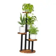 Corner Plant Stand Indoor, 4 Tier Metal Plant Shelf for Multiple 4 Tier Walnut