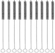 Straw Cleaner Brush,10 Pcs Drink Straw Cleaning Brush Kit, Extra Long Pipe Cleaners, Straw Cleaning Brush Bottle Brush Cleaner Pipe Cleaner for Tumbler, Sippy Cup, Bottle and Tube (Black-10pcs)