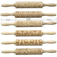 在飛比找蝦皮商城優惠-滾軸擀麵杖櫸木無漆餃子皮擀麵杖烘焙糕點餅乾印花擀麵棍