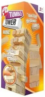 MVS WHOLESALE Travel Edition / Pocket size Tumbling Tower Game with 36 Pieces. Also Ideal as Premium Party Bag filler, Stocking Filler Or Party Game Prize, Brown, 12.5