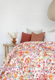 Kantha Quilt Indian Quilt Block Print Quilt Bedspread Bohemian Boho Cotton Throw Quilt Handmade Blanket Doona King Size 047