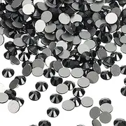 uxcell 576Pcs SS30 Round Flatback Rhinestones, 6.3-6.5mm Flat Back Crystal Glass Gems Diamonds for DIY Crafts Clothes Shoes Nail Art Decoration, Gray Black