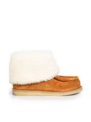 Brown Suede Shearling Lined Jessie Boots