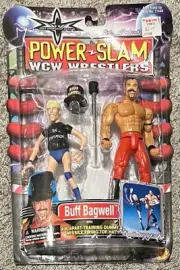 2000 ToyBiz 6.5" Figure - Power Slam WCW Wrestlers - Buff Bagwell w/ Dummy & Hat