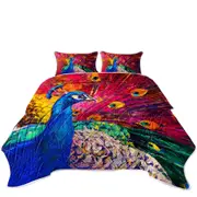 Gorgeous Art Painting Peacock Coverlet