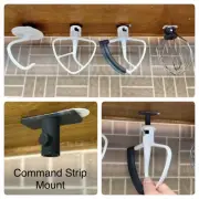 4-Pack KitchenAid Mixer Attachment Holder Organizer Hanger, Free Command Strips!