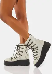 [Free People] White Simone Wedge Boots