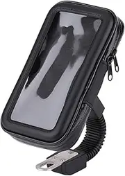Waterproof Motorcycle Phone Holder, Touch Enable Case Phone Mount, 360°Rotation Motorbike Rearview Mirror Cell Phone Mount Holder for Phone Storage（XL）