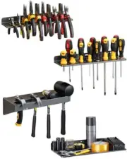 4 Pcs Wall Mount Steel Hand Tool Storage Rack for Screwdriver Pliers Hammer