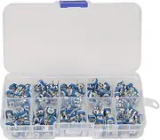 100 Pcs 10 Values Variable Resistor, Trimmer Pot Electronic Component, Adjustable Trimmer Pot Potentiometer with Box, Horizontal Rheostat
