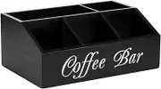 Coffee Tea Holder Basket Sturdy Coffee and Tea Condiment Organizer Countertop Tea Coffee Bean Snack Storage for Home Offices(No Handle)