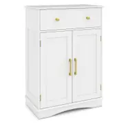 Costway Storage Cabinet Adjustable Buffet Sideboard Coffee Bar Cabinet White