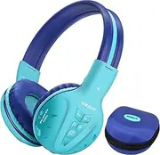 SIMOLIO Kids Bluetooth Headphones with Microphone, Wireless Childrens Headphones with Safe Volume, Foldable Adjustable Headband, Over-Ear Headphones (Mint, 1 Pack)