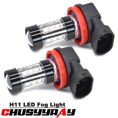 2X LED Fog Light Bulbs H8 H11 Fog Light Bulb White 6000K High Power Lamp