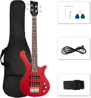4 String Electric Bass Guitar, 36-Inch Bass Guitar Kit with Split Single-Coil Pi