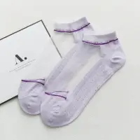在飛比找樂天市場購物網優惠-大賀屋 透明水晶絲棉底襪 襪子 紫色 白色 絲襪 隱形 船型