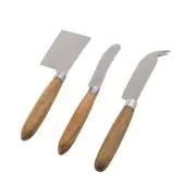 Davis & Waddell - Fine Foods Acacia and Stainless Steel 3pc Cheese Knife Set