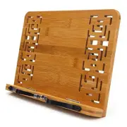 Bamboo Book Stand Textbooks Holder Cookbook Stand for Home Office Reading