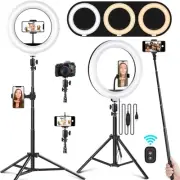 10.2" Ring Light Kit - Adjustable Tripod Stand, Dimmable LEDs for Makeup, Pho...