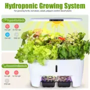 16 Pods Hydroponics Growing System Indoor Herb Garden Germination Kit with LED