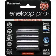 Panasonic BK-4HCCE 1.2V 900mAh Eneloop Pro Rechargeable AAA NiMH Battery 4PK