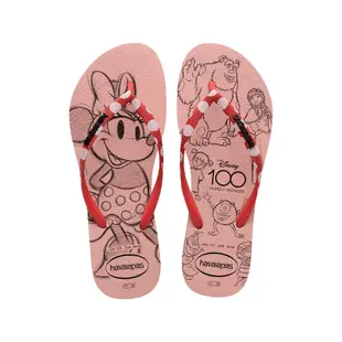 Havaianas 女 粉 哈瓦仕 迪士尼100週年紀念 米妮 毛怪 大眼仔 阿布 拖鞋 4148765-0076W