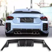 Real Carbon Fiber Rear Bumper Diffuser Lip 3 Fins For BMW M2 G87 Coupe 22-24
