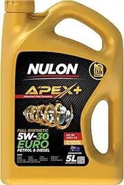 Nulon APEX+ 5W-30 Euro Petrol Engine Oil 5L Full Synthetic APX5W30C3-5