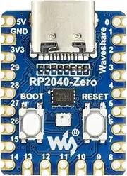 Waveshare RP2040-Zero A Low-Cost High-Performance Pico-Like MCU Board Based On Raspberry Pi Microcontroller RP2040 Castellated Module Suitable for SMD Applications