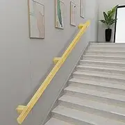 Handrails for Stairs 80cm 1m 1.5m 2m 2.4m 3m 4m 5m 6m Gold Wall Mount Staircase Banister Railing Safety Hand Rail for Indoor Outdoor, Metal Grab Bar Kit(11ft/330cm)