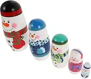 ADOCARN Christmas Snowman Nesting Dolls Handmade Dolls for Safe Charming Design for Holiday Decor and Present Giving