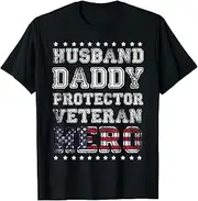 [VidiAmazing] Mens Army Veteran Husband Daddy Protector Veteran Hero ds496 T-Shirt