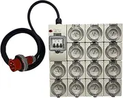 CEEform Power Board 5 Pin 16 Amp Three Phase to 14 x 3 Pin 10 Amp Single Phase Outlet RCBO Protected