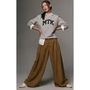 Pilcro Pleated Brown Balloon Trouser Pants - New 31 waist