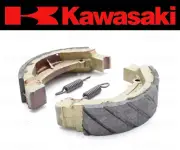Set of (2) Kawasaki Water Grooved REAR Brake Shoes and Springs #41048-1022