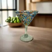 Confetti Pebbled Martini Glass | Hand-Blown Mexican Barware