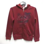 Buffalo David Bitton Boys XL Burgundy Fine Living Full Zip Hoodie Sweatshirt New