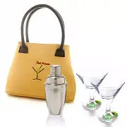 New in gift box olive decorated Tini cocktail kit set for hip martini girl