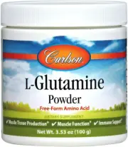 Carlson - L-Glutamine Powder, Free-Form Amino Acid, 3 G, Muscle Tissue Productio