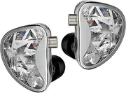 EZEAR KZ AS24 in-Ear Headphone, 12 BA Units on Each Side Wired Earphone, KZ HiFi Monitor IEM Earbuds Earphone, Musicians IEM Upgrade Deep Bass Suitable for Bass Vocals Pop Folk ACG (Silver, with