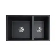 710x450x205mm Black Granite Stone Double Bowls Laundry Kitchen Sink Basin
